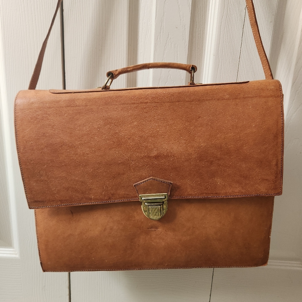 Handmade Kenyan leather briefcase